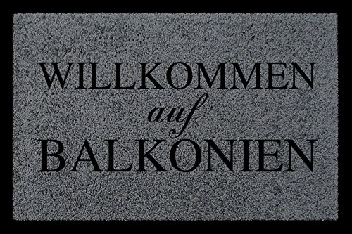 Interluxe FUSSMATTE Eingang WILLKOMMEN AUF BALKONIEN Urlaub Geschenk Türmatte Dunkelgrau Interluxe FUSSMATTE Eingang WILLKOMMEN AUF BALKONIEN Urlaub Geschenk Türmatte Dunkelgrau von Interluxe