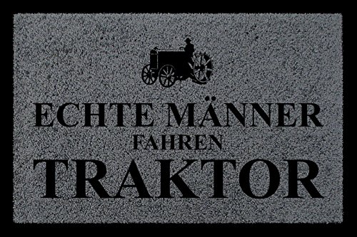 Interluxe FUSSMATTE Schmutzmatte ECHTE MÄNNER Fahren Traktor Bauernhof Geschenk Mann Dunkelgrau Interluxe FUSSMATTE Schmutzmatte ECHTE MÄNNER Fahren Traktor Bauernhof Geschenk Mann Dunkelgrau von Interluxe