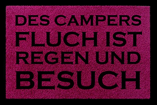 Interluxe FUSSMATTE Schmutzmatte des Campers Fluch Lustig Camping Wohnwagen Viele Farben Fuchsia von Interluxe