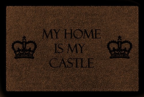 Interluxe FUSSMATTE Türmatte My Home is My Castle Geschenk Einzug Wohnung Haus 60x40 cm Braun von Interluxe