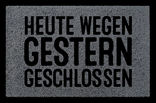 Interluxe FUSSMATTE Türvorleger Heute WEGEN GESTERN GESCHLOSSEN Ladengeschäft Eingang Dunkelgrau Interluxe FUSSMATTE Türvorleger Heute WEGEN GESTERN GESCHLOSSEN Ladengeschäft Eingang Dunkelgrau von Interluxe
