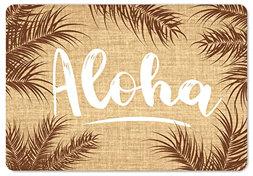 Interluxe Fußmatte 40x60 cm - Aloha Boho - rutschfeste Fussmatte als Geschenk für Freunde, Familie & Bekannte, Tropisch, Urlaub, Hawaii von Interluxe