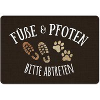 Interluxe Fußmatte 40x60 cm - Füße Und Pfoten Bitte Abtreten 21 Rutschfeste Fussmatte Bronze Tiere Hundeliebhaber Schwarz von Interluxe