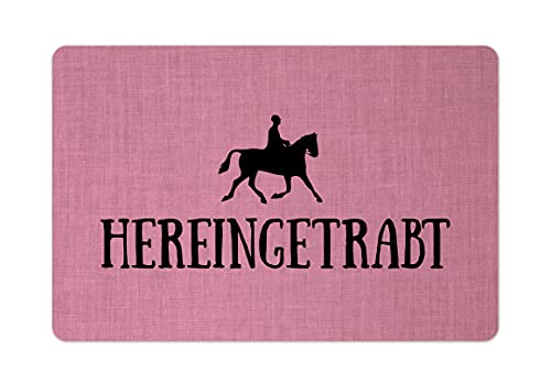 Interluxe Fußmatte 40x60 cm - Hereingetrabt - rutschfeste Fussmatte für Pferdeliebhaber, Hof, Stall, reiten Pale von Interluxe
