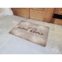 Interluxe Fußmatte 40x60 cm - Sweet Home Silber Grau- Rutschfeste Fussmatte Zuhause Türmatte von Interluxe
