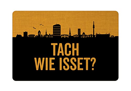 Interluxe Fußmatte 40x60 cm - Tach wie isset - rutschfeste Fussmatte, Dortmund, Türvorleger, Lustiger Spruch Mustard von Interluxe