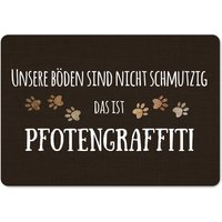 Interluxe Fußmatte 40x60 cm - Unsere Böden Sind Nicht Schmutzig Das Ist Pfotengraffiti Bronze Rutschfeste Fussmatte Hund Hundeliebhaber von Interluxe