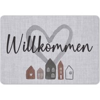 Interluxe Fußmatte Türmatte 40x60 cm - Willkommen Häuschen Rutschfeste Türvorlege Besuch Gäste Herz Welcome von Interluxe