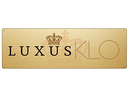 Interluxe Gold Metallschild Türschild Luxus KLO Toilette WC Gästetoilette Badezimmer von Interluxe