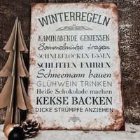 Interluxe Holzschild A3 - Winterregeln- Dekoration 42x30cm Weihnachten Geschenk Interluxe Holzschild A3 - Winterregeln- Dekoration 42x30cm Weihnachten Geschenk von Interluxe