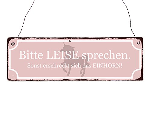 Interluxe Holzschild Dekoschild BITTE LEISE SPRECHEN - EINHORN Schild mit Spruch Lustig Hinweis Interluxe Holzschild Dekoschild BITTE LEISE SPRECHEN - EINHORN Schild mit Spruch Lustig Hinweis von Interluxe