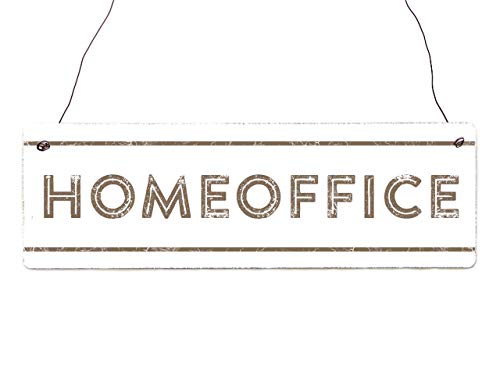 Interluxe Holzschild - Homeoffice Country - Türschild für das Büro Zuhause oder als Dekoration für die Arbeitsecke oder Heimarbeit von Interluxe