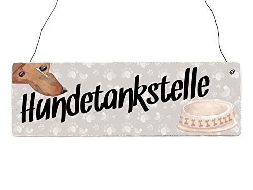 Interluxe Holzschild - Hundetankstelle - Deko für Fressnapf, Wassernapf oder Futternapf Dekoschild Interluxe Holzschild - Hundetankstelle - Deko für Fressnapf, Wassernapf oder Futternapf Dekoschild von Interluxe