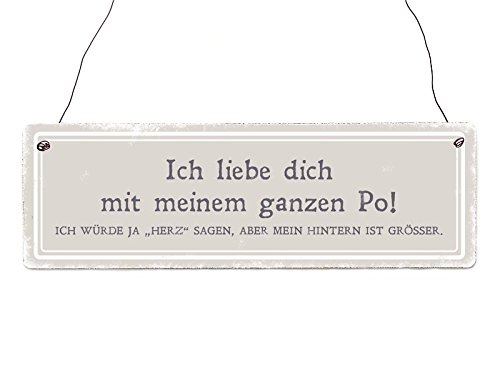 Interluxe Holzschild ICH Liebe Dich MIT Meinem GANZEN PO Geschenk Lustig Spruch von Interluxe