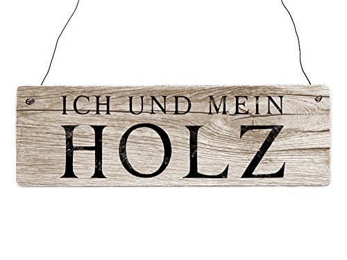 Interluxe Holzschild ICH UND Mein Holz Geschenk Spruch Hobby Türschild Lustig Interluxe Holzschild ICH UND Mein Holz Geschenk Spruch Hobby Türschild Lustig von Interluxe