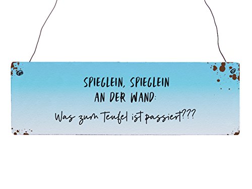 Interluxe Holzschild Vintage SPIEGLEIN SPIEGLEIN AN DER Wand Blau Witzig Schlafzimmer Bunt Interluxe Holzschild Vintage SPIEGLEIN SPIEGLEIN AN DER Wand Blau Witzig Schlafzimmer Bunt von Interluxe