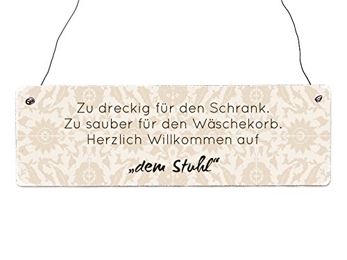 Interluxe Holzschild ZU DRECKIG FÜR DEN Schrank Türschild Lustig Spruch Haushalt von Interluxe