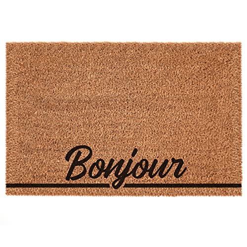 Interluxe Kokos-Fußmatte - Bonjour - 40x60cm oder 50x70cm (40 x 60 cm) von Interluxe