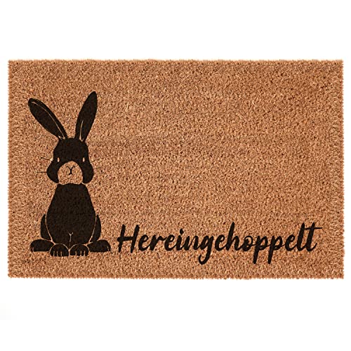 Interluxe Kokos Fußmatte - Hereingehoppelt - Made in Germany Hase Osterhase Ostern Fussmatte (40 x 60 cm) von Interluxe