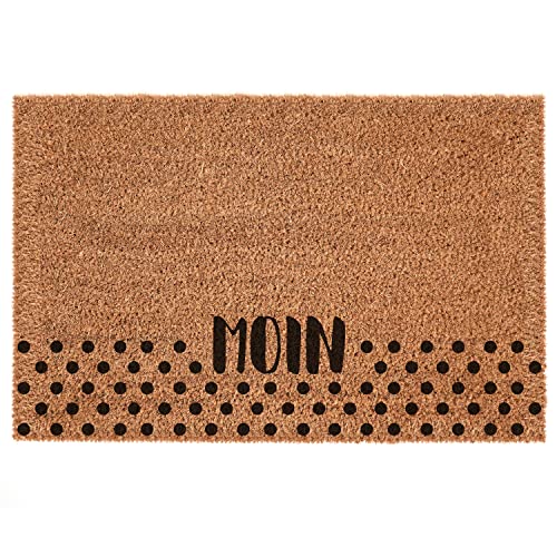 Interluxe Kokos-Fußmatte - Moin Dots - Fußmatte Türmatte Kokosmatte oder Sauberlaufmatte - robuste Qualität, langlebig und nachhaltig aus 100% Kokos (40 x 60 cm) von Interluxe