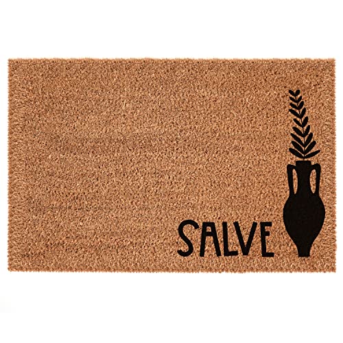 Interluxe Kokos-Fußmatte - Salve - Türmatte mit lateinischer Begrüßung - Kokosmatte 100% hochwertige und schwere Qualität (50 x 70 cm) von Interluxe