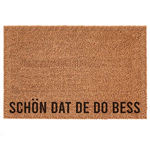 Interluxe Kokos-Fußmatte - Schön, dat de do bess - Fußmatte mit kölscher Begrüßung - Kokosmatte natürlicher Kokosfaser für Köln Fans (40 x 60 cm) von Interluxe