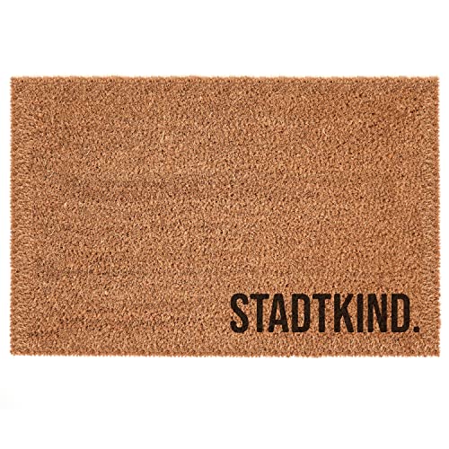 Interluxe Kokos-Fußmatte - Stadtkind - Kokosmatte aus 100% Deutscher Herstellung - Fussmatte aus nachhaltiger Kokosfaser in extra Schwerer Qualität (40 x 60 cm) von Interluxe