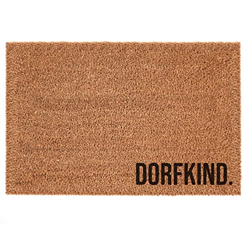 Interluxe Kokosmatte - Dorfkind - witzige Türmatte als Geschenk,, extraschwere Qualität (50 x 70 cm) von Interluxe