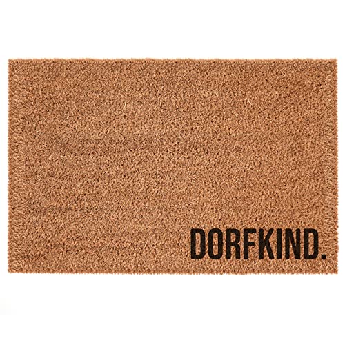 Interluxe Kokosmatte - Dorfkind - witzige Türmatte als Geschenk, extraschwere Qualität (50 x 70 cm) von Interluxe