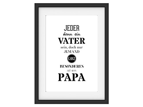 Interluxe Kunstdruck JEDER KANN EIN Vater Sein Geburt Papa Mann Geschenk DIN A4 von Interluxe