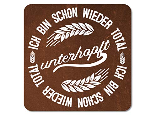 INTERLUXE LED Bier Untersetzer - Ich Bin Schon Wieder total unterhopft - Bierdeckel mit eingebautem Licht und witzigem Spruch von Interluxe