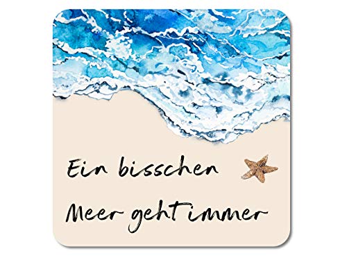 INTERLUXE LED Untersetzer - EIN bisschen Meer geht Immer - maritimer Glasuntersetzer, schöne Tischdeko, tolle Geschenkidee von Interluxe