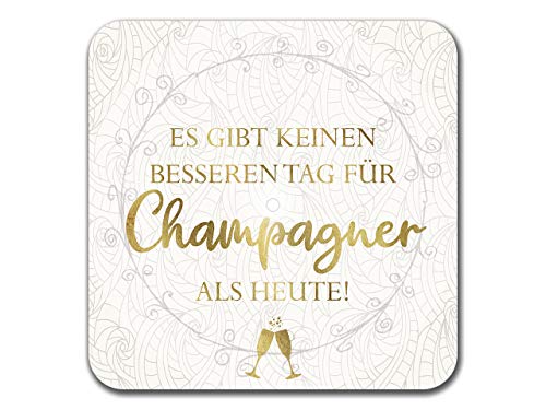 Interluxe LED Untersetzer - Es gibt keinen besseren Tag für Champagner als Heute - leuchtender Untersetzer für Gläser als Partydeko oder Geschenk von Interluxe