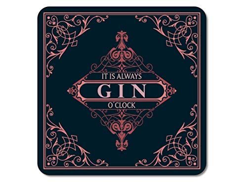 Interluxe LED Untersetzer - Its Always Gin-O-Clock - leuchtende Tischdeko Bardeko für Gin-Tonic Party Cocktailparty Gartenparty von Interluxe