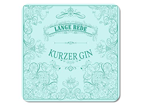 Interluxe LED Untersetzer - Lange Rede kurzer Gin (türkis) - leuchtende Glasuntersetzer für Gin-Tonic-Cocktails von Interluxe