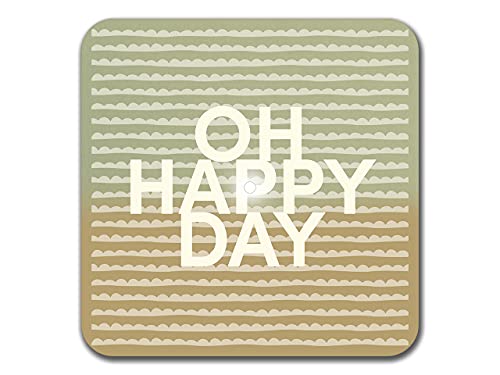 Interluxe LED Untersetzer - Oh Happy Day, grün - leuchtender Untersetzer für Gläser, als Partydeko oder Geschenk von Interluxe