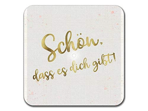 Interluxe LED Untersetzer - Schön, DASS es Dich gibt - leuchtender Untersetzer für Gläser, als Partydeko oder Geschenk, Kompliment von Interluxe