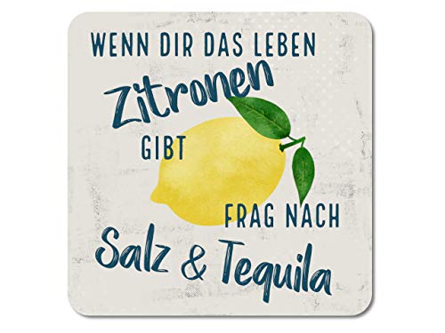 Interluxe LED Untersetzer - Wenn dir das Leben Zitronen gibt - leuchtender Glasuntersetzer mit witzigem Spruch als Tischdeko oder Geschenk von Interluxe