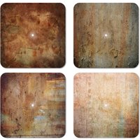 Interluxe Leuchtende Led Untersetzer 4Er Set - Rost Optik Glasuntersetzer Geschenkidee Für Freunde Und Freundinnen von Interluxe