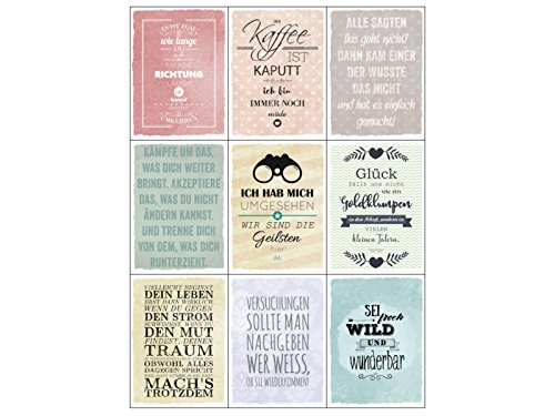 Interluxe MAGNETSET 9 Motive 95x70 Kühlschrankmagnet Motivation [ 2 ] Spruch Ansporn Leben von Interluxe