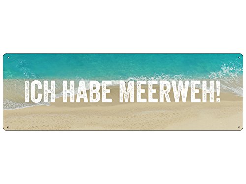 Interluxe METALLSCHILD Blech ICH Habe MEERWEH Urlaub Sonne Geschenk Lustig Spruch Deko von Interluxe