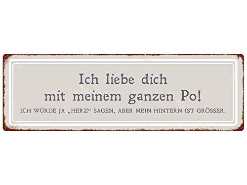 Interluxe METALLSCHILD Blech ICH Liebe Dich MIT Meinem GANZEN PO Geschenk Vintage Lustig von Interluxe