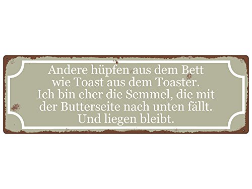 Interluxe METALLSCHILD Blechschild ANDERE HÜPFEN AUS DEM Bett lustige Sprüche Motivation von Interluxe