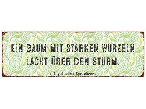 Interluxe METALLSCHILD Blechschild EIN Baum MIT STARKEN Wurzeln LACHT ÜBER DEN Sturm von Interluxe