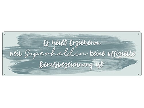 Interluxe METALLSCHILD Blechschild ES HEISST Erzieherin Superheldin Geschenkidee Geburtstag Interluxe METALLSCHILD Blechschild ES HEISST Erzieherin Superheldin Geschenkidee Geburtstag von Interluxe