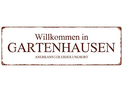 Interluxe METALLSCHILD Blechschild GARTENHAUSEN Willkommensschild Eingang Türschild Haus Interluxe METALLSCHILD Blechschild GARTENHAUSEN Willkommensschild Eingang Türschild Haus von Interluxe