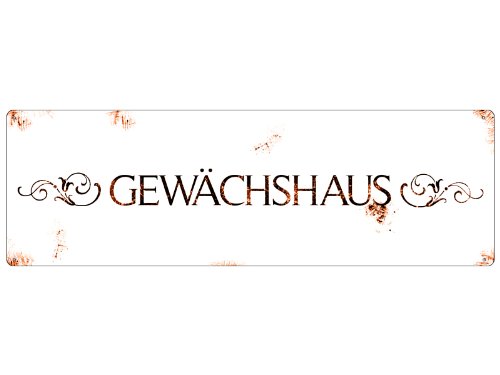 Interluxe METALLSCHILD Blechschild GEWÄCHSHAUS Türschild Dekoschild Garten Geschenk von Interluxe