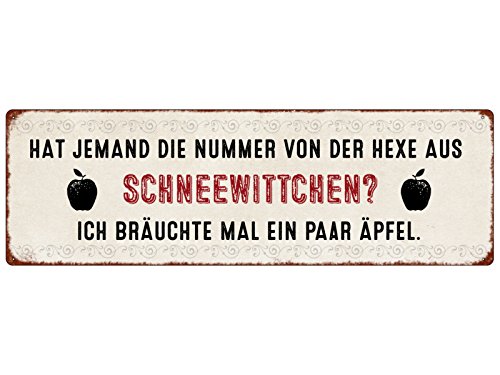 Interluxe METALLSCHILD Blechschild HAT JEMAND DIE Nummer VON DER Hexe Märchen Schneewitchen Schild aus Metall mit Lustigem Spruch Interluxe METALLSCHILD Blechschild HAT JEMAND DIE Nummer VON DER Hexe Märchen Schneewitchen Schild aus Metall mit Lustigem Spruch von Interluxe