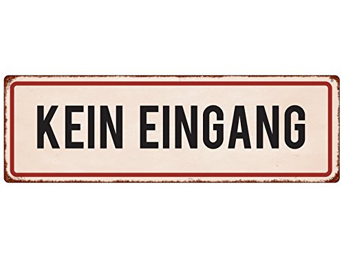 Interluxe METALLSCHILD Blechschild Türschild KEIN Eingang Warnschild Hinweisschild Tür von Interluxe