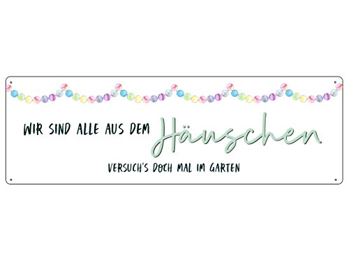 Interluxe METALLSCHILD Blechschild WIR SIND ALLE AUS DEM HÄUSCHEN Garten Hinweis Wetterfest Interluxe METALLSCHILD Blechschild WIR SIND ALLE AUS DEM HÄUSCHEN Garten Hinweis Wetterfest von Interluxe